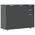 vidaXL Komoda čierna 107x35x80,5 cm vysokolesklá