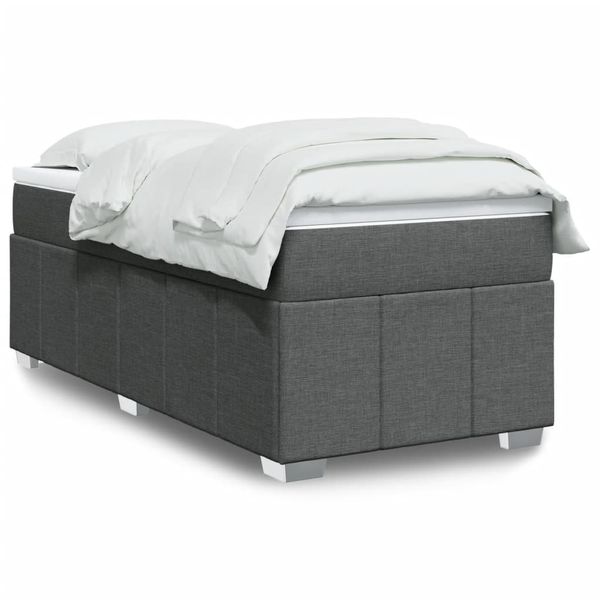 vidaXL Boxspring posteľ s matracom tmavosivá 90x200 cm látka