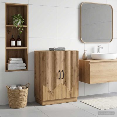 vidaXL Kúpeľňová úložná skriňa HOORN Dub artisan 59,5 x 31 x 77 cm