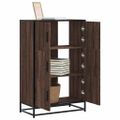 vidaXL Vysoká skrinka hnedý dub 68x35x106,5 cm kompozitné drevo+kov