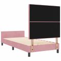 vidaXL Posteľ s pružinovým rámom Ružová 100 x 200 cm Zamat