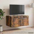 vidaXL Nástenná TV skrinka Nástenný Dymový dub 59,5 x 41 x 30 cm