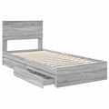 vidaXL Úložná posteľ Sivý Sonoma 90 x 200 cm Kompozitné drevo