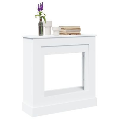 vidaXL Obloženie krbu biele 90x30x90 cm kompozitné drevo