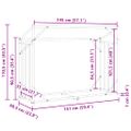vidaXL Regál na krbové drevo s pláštenkou 151x60,5x110,5 cm