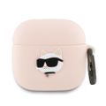 Karl Lagerfeld Obal pre AirPods 4 Silikónový Choupette Head 3D Ružový