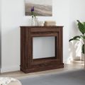 vidaXL Obloženie krbu hnedý dub 90x30x90 cm kompozitné drevo