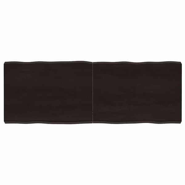 vidaXL Stolová doska tmavohnedá 140x50x(2-6)cm ošetrený masív hrany