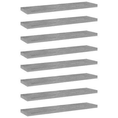 vidaXL Prídavné police 8 ks, betónovo sivé 40x10x1,5 cm, drevotrieska