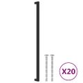vidaXL Rukoväte na skrinku 20 ks čierne 480 mm nehrdzavejúca oceľ
