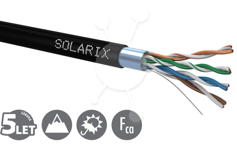 Inštalačný kábel Solarix CAT5E FTP PE Fca vonkajší 100m/box SXKD-5E-FTP-PE