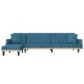 vidaXL Pohovka v tvare L modrá 271x140x70 cm zamat
