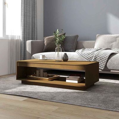 vidaXL Konferenčný stolík medovo-hnedý 110x50x33,5 cm borovicový masív