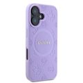 Puzdro Guess pre iPhone 16 6,1" GUHMP16SPSAPSMEU fialové tvrdené puzdro Saffiano Peony Classic Logo MagSafe