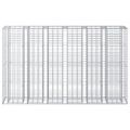 vidaXL Gabiónová vyvýšená posteľ 3 ks 250 x 50 x 150 cm Strieborná