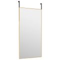 vidaXL Zrkadlo na dvere zlaté 40x80 cm sklo a hliník