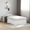vidaXL Posteľný rám so zásuvkami biely 90x200 cm kompozitné drevo