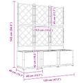 vidaXL Záhradný kvetináč 3 ks Sivá 120 x 40 x 143 cm PP
