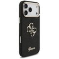 Puzdro Guess Fixed Glitter Big 4G Metal Frame pre iPhone 17 Pro Max čierne