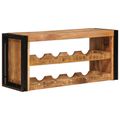 vidaXL Regál na víno Hnedá 100 x 45 x 33 cm Masívne hrubé mango drevo