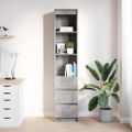 vidaXL Highboard Concrete Grey 37,5x35x180 cm Konštrukčné drevo