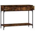 vidaXL Konzolový stolík dymový dub 100x34,5x75 cm kompozitné drevo