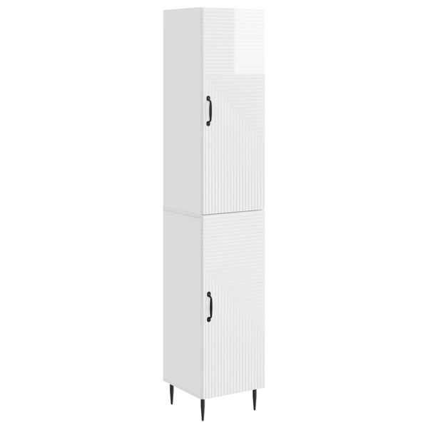 vidaXL Sada skríň 2 pcs Biela s vysokým leskom 33 x 34,5 x 89,5 cm