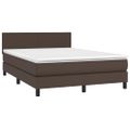 vidaXL Boxspring posteľ s matracom hnedá 140x200 cm umelá koža