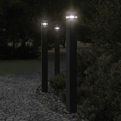 vidaXL Vonkajšia stojaca lampa čierna 110 cm hliník
