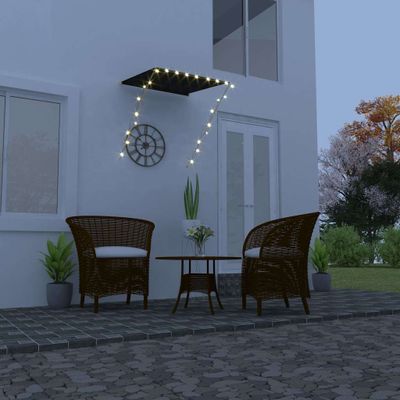 vidaXL Zaťahovacia markíza s LED 100x150 cm antracitová