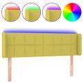 vidaXL Čelo postele s LED zelené 147x16x78/88 cm látka