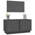 vidaXL TV skrinka sivá 80x35x40,5 cm masívna borovica