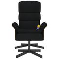 vidaXL Masážne sklápacie kreslo s podnožkou čierne látka