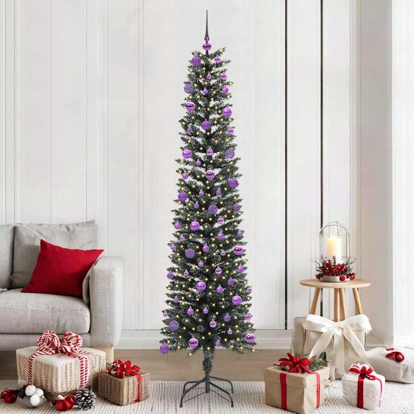 vidaXL Umelý vianočný stromček Zelená 210 cm PVC, plast a oceľ
