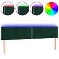 vidaXL Čelo postele s LED tmavozelené 200x5x78/88 cm zamat