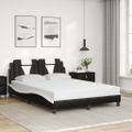 vidaXL Posteľ Viana s matracom čierno-biela 140x190 cm umelá koža
