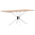 vidaXL Noha jedálenského stola v tvare pavúka, biela 120x68x(72-73) cm, oceľ