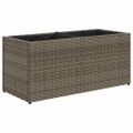 vidaXL Záhradný kvetináč s 2 nádobami sivý 72x30x32 cm polyratan