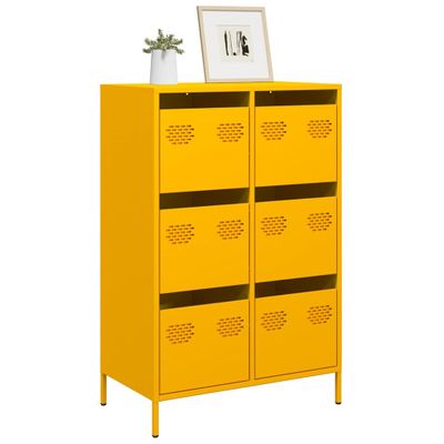 vidaXL Vysoká skrinka horčicovožltá 68x39x101,5 cm oceľ