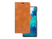 Puzdro s klopou pre mobilný telefón - koža full-grain - bronz - pre Samsung Galaxy S21 FE 5G