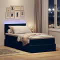 vidaXL LED úložná posteľ s matracom Čierna 90 x 190 cm Zamat