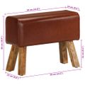 vidaXL Gymnastická lavica 58 cm, hnedá, pravá koža a mangový masív