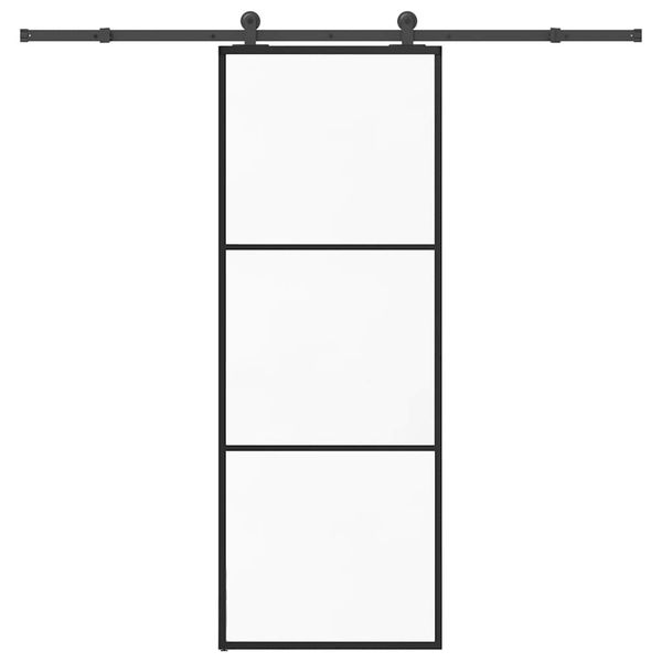 vidaXL Posuvné dvere s kovaním 76x205 cm ESG sklo a hliník