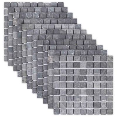 vidaXL Mozaikové dlaždice Sivá 30 x 30 cm Mramor