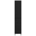 vidaXL Highboard Čierny dub 34,5 x 34 x 180 cm Kompozitné drevo