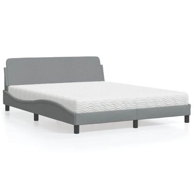 vidaXL Posteľ s matracom Dover svetlosivá 160x200 cm látka