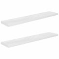 vidaXL Plávajúce nástenné police 2ks, lesklé biele 120x23,5x3,8cm, MDF