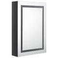 vidaXL Kúpeľňová skrinka s LED a zrkadlom, lesklá čierna 50x13x70 cm
