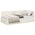 vidaXL Rohový rám postele Krémová 100 cm x 200 cm Zamat