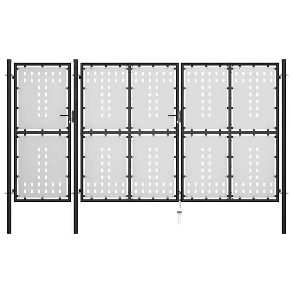 vidaXL Záhradná brána oceľová 400x150 cm čierna